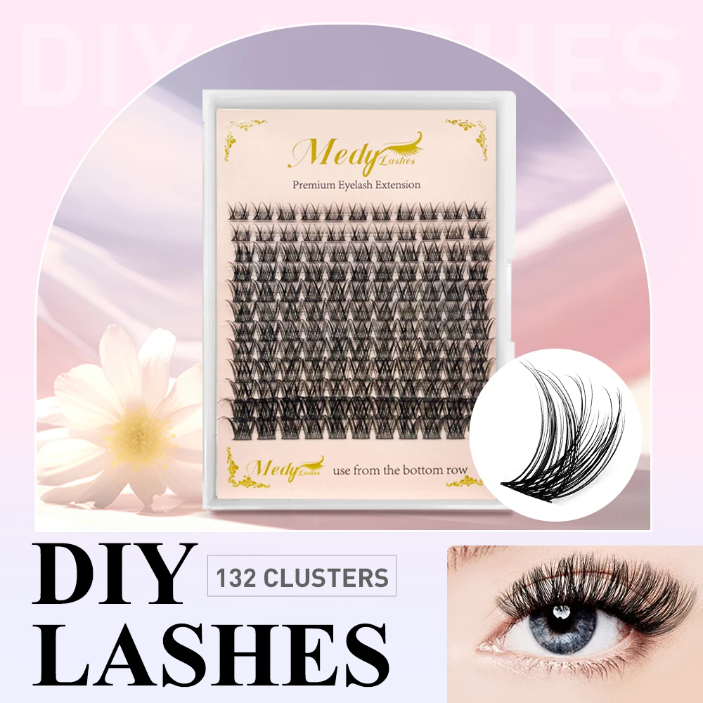 

288 Pcs Cluster Lashes C Curl Individual Mega Lash Clusters False Eyelashes Extension Natural Look Reusable Glue Bonded Black Su