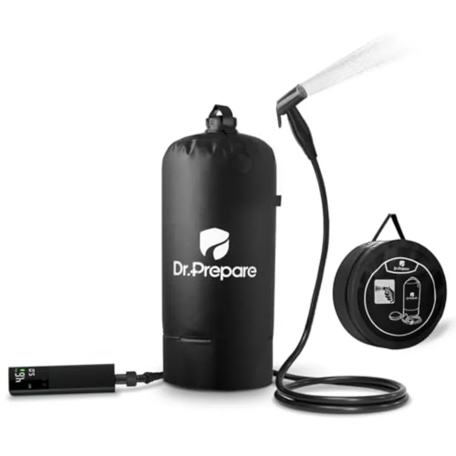 

Portable Shower for Camping, 4 Gallons/15L Camping Shower Bag, Portable Outdoor Shower with Rechargeable Pump for Camping, Beac