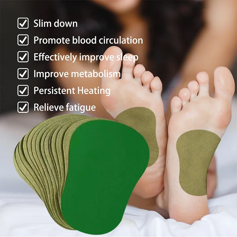 40pcs Natural Wormwood Foot Patches Heel Pad Deep Cleansing Detoxification Relieve Stress Help Sleep Detox Foot Care Sticker