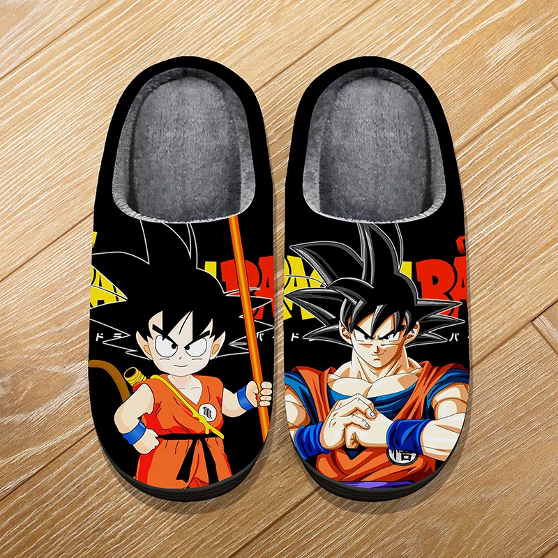 

Custom Size Winter Home Soft Warm Cartoon Slippers For Adult Kids Anime DRAGON BALL Kakarotto Goku Cosplay Indoor Cute Slippers