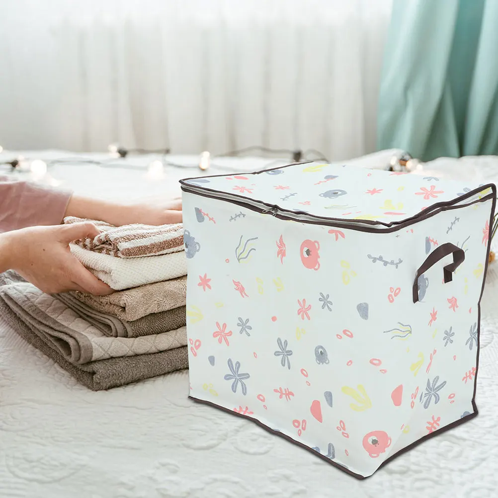 

2pcs Bedding Storage Bag Large Capacity Clothes Organizer Blanket Comforter Box With Zipper For Seasonal Sweaters Blankets