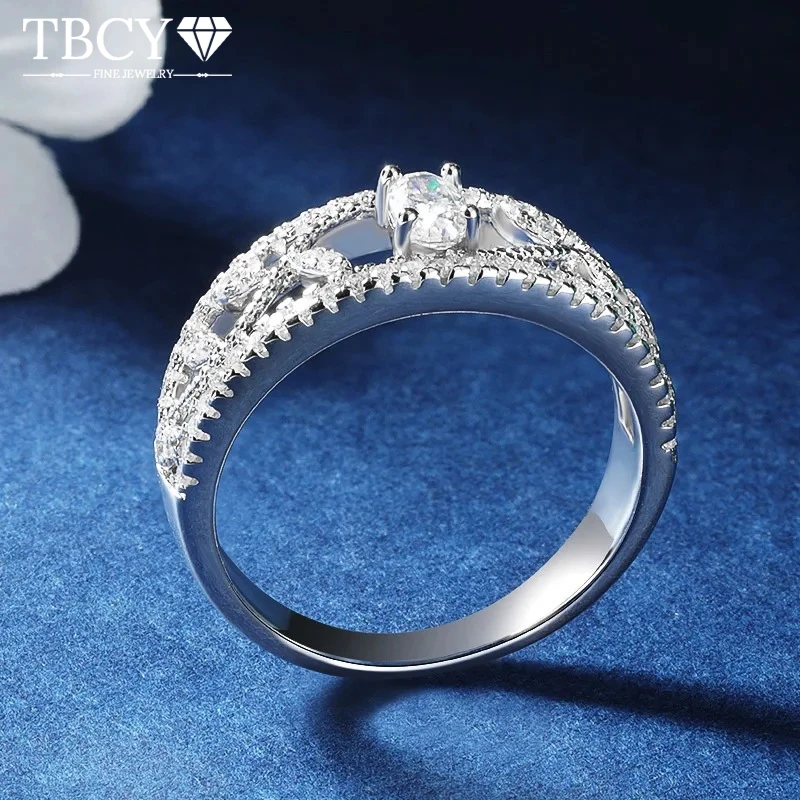 

TBCYD D Цвет Овальной Огранки Полный Муассанит Кольца 0,65 карата Стерлингового Серебра S925 Свадебная Вечеринка Для Женщин С Изящными Ювелирными Изделиями GRA