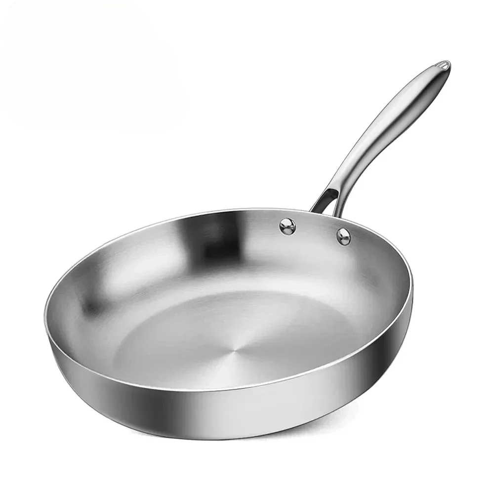 

Stainless Steel Frying Pan 304 Thick 3 Ply Skillet Pans Cooking Pots Non-stick Pans Kitchen Set