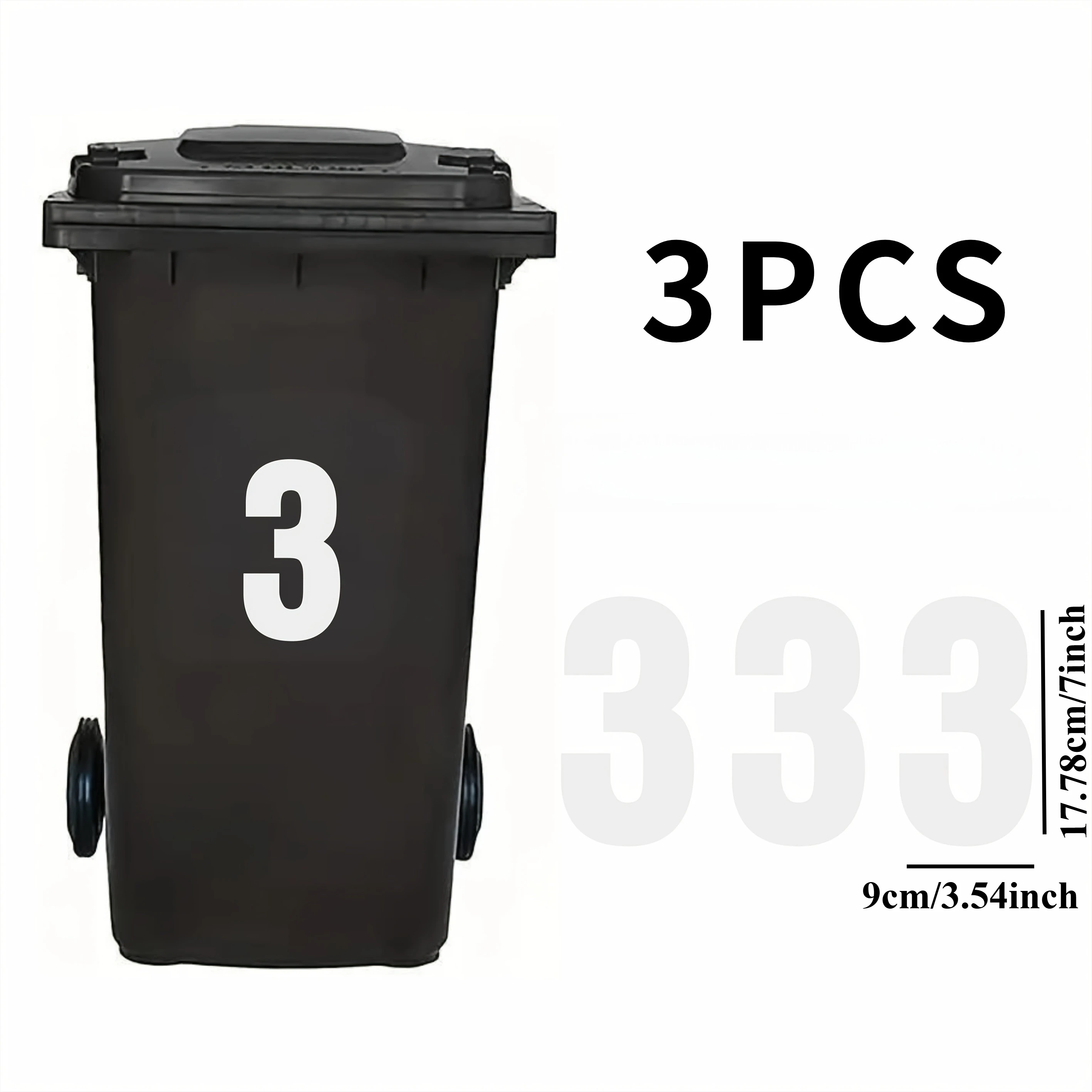 3 STKS/Sheet 0 Tot 9 Nummer Bin Stickers Waterdicht voor Dumpster Garage Kantoor Parkeren Geen Residu zelfklevende Vinyl Decals