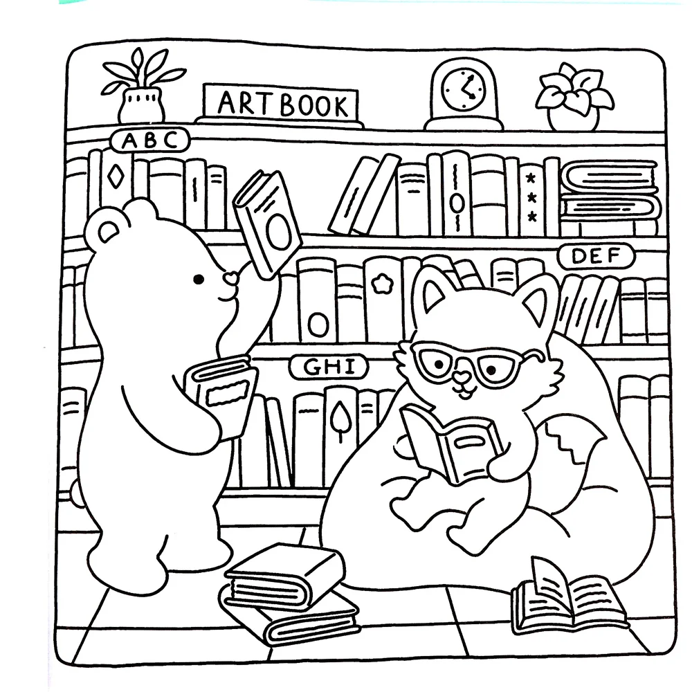 할로윈 유령 색칠하기 책 FUZZY HYGGE 성인과 청소년을 위한 색칠하기 책 사랑스러운 소름 끼치는 생물 그림 선물 / 회화 용품, image size:1000x1000