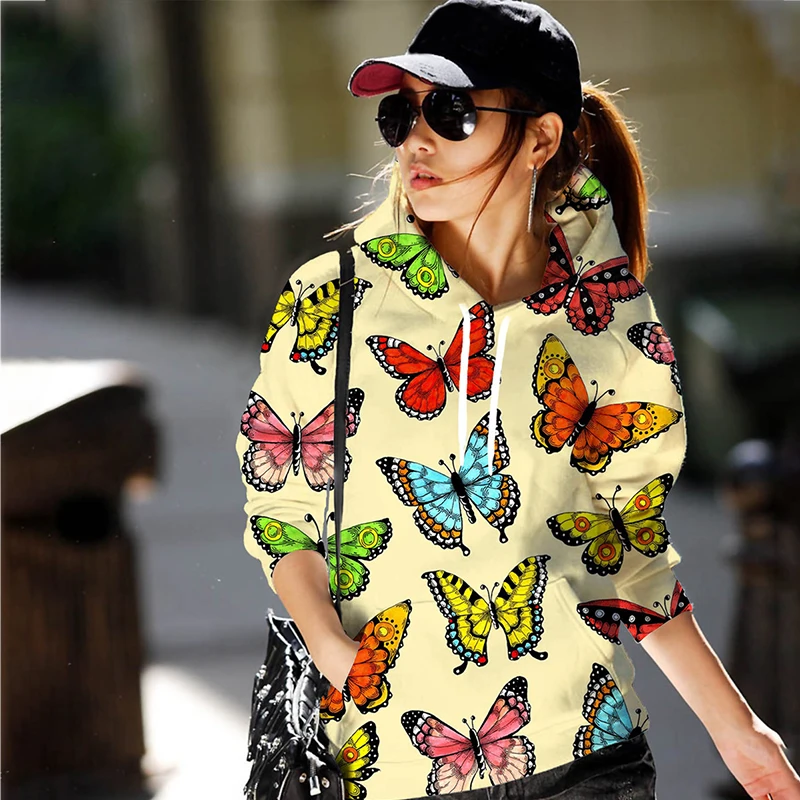 Autumn Butterfly 3D Print Hoodies Men Women Fashion Casual Sweatshirts Harajuku Oversized Hoodie Pullovers Tracksuit Clothing