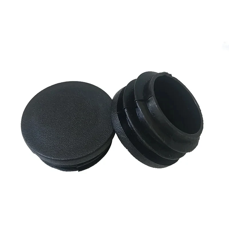 16-25mm Black PE Plastic Pipe Insert Plug, Thickened Chair Table Feet Cap Anti-Slip End Cover Furniture