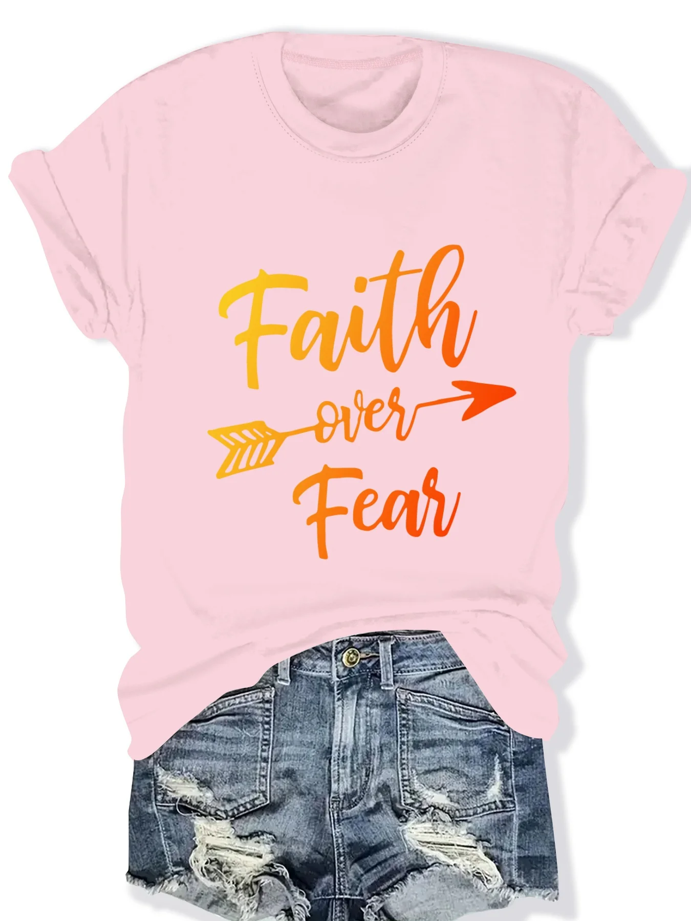 

Fashionable Ladies round Neck Short Sleeve T-Shirt with Letter Pattern Print Casual Comfortable Women's Top