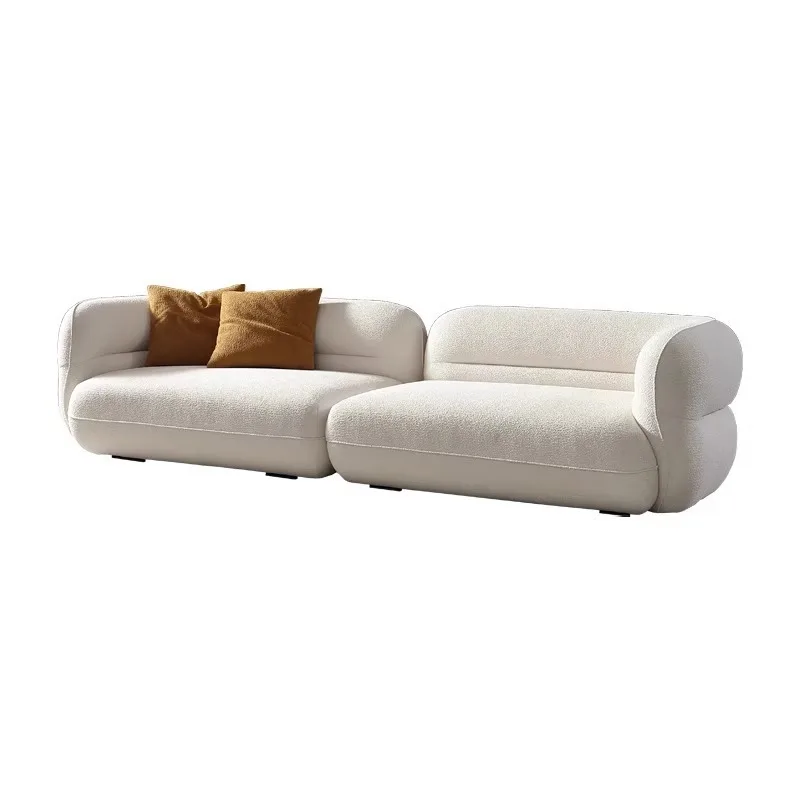 Teddy velvet minimalist cream wind wave ball small apartment Internet celebrity pea sofa