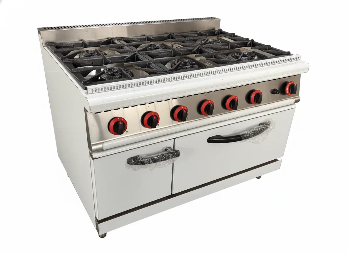 Commercial Six Head Pot Stove Gas Electric Stove Dual Use with Oven Stainless Steel One Machine Dual Energy