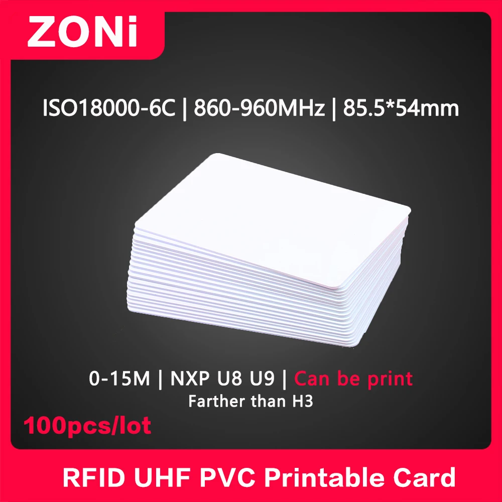 tag uhf rfid 180006c 860 960mhz filme de cartao pvc revestido nxp chip u8 etiqueta eletronica h3 alien longo alcance 915 mhz 100 pcs 01