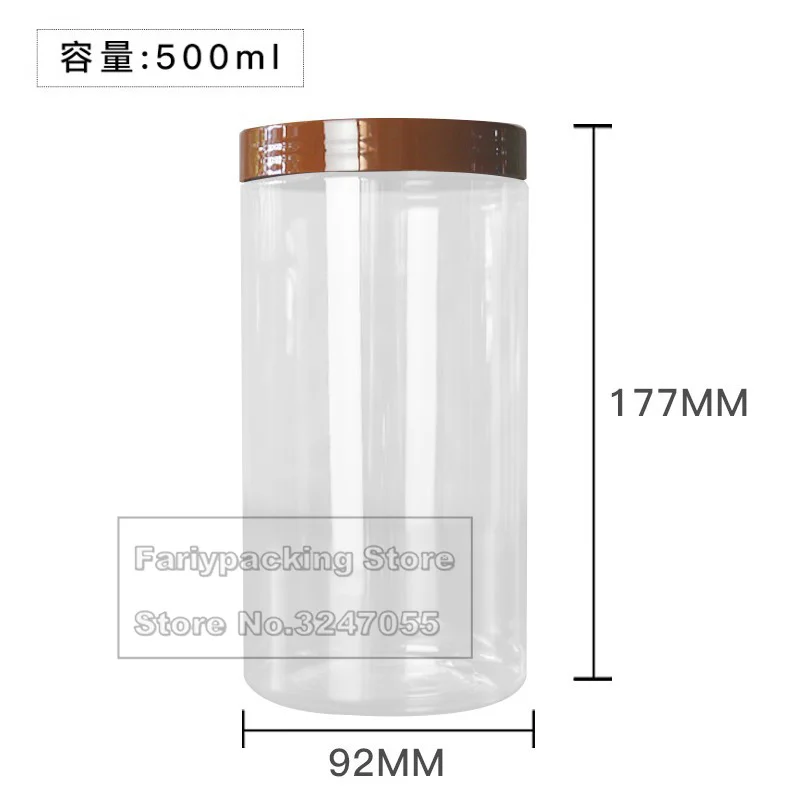 1000ML White Black Coffee Brown Transparent Lid Cover Clear Empty Packaing PET Plastic Jar Pot Container Bottle