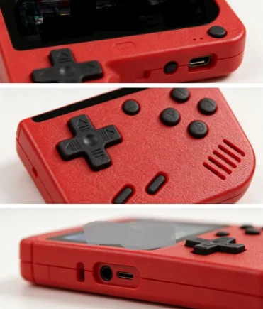 HTMCK Red Retro Classic Handheld Game Console for Children with 400 Built-in Games Rechargeable Small Gaming System image 3