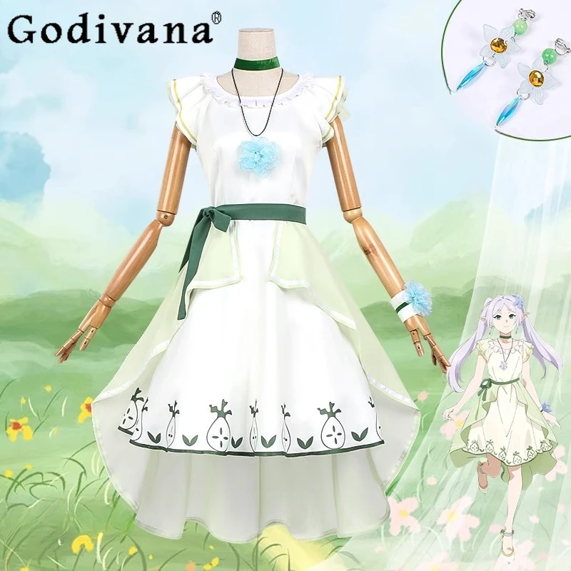 

Women Sexy Leisure Dress Suit Anime Game Journey's End Cosplay Costume Female White Princess Daily Halloween Dress