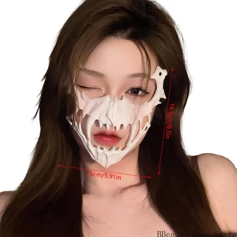 Skull Half Face Mask Halloween Skeleton Mask Scary Nue Skull Mask Children Scary Werewolfs Mask for Adult Kid