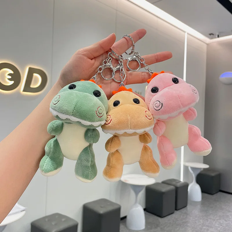 

Cartoon little dinosaur plush schoolbag hanger doll figurine keychain pendant ornament doll plush toy small gift