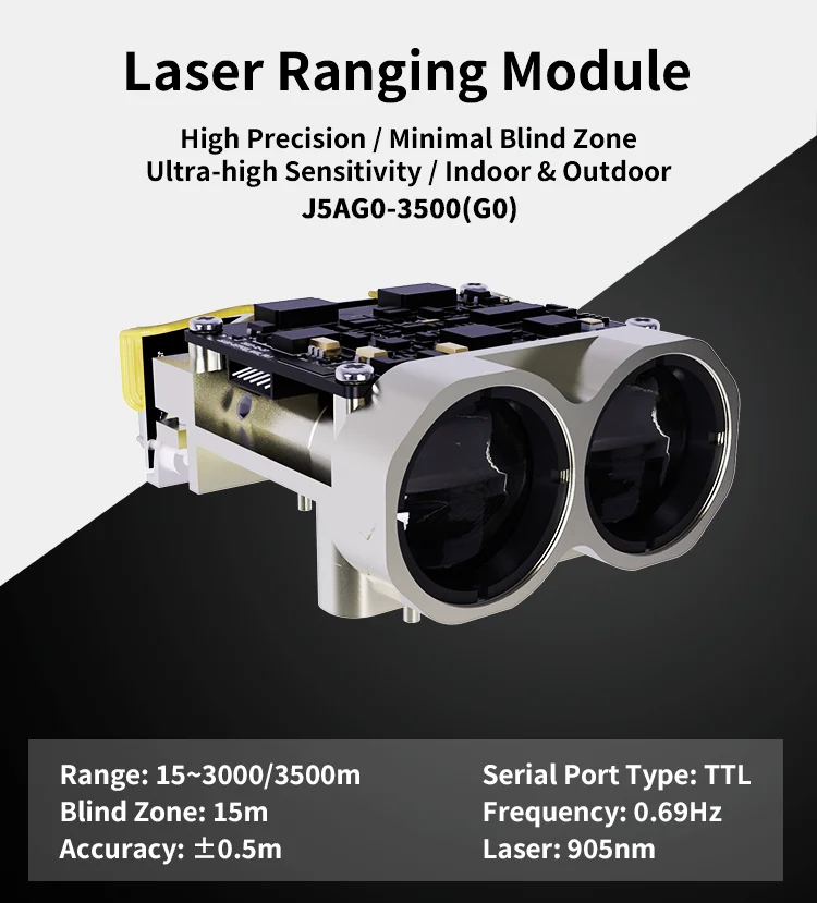 3.5km Laser Rangefinder Module Anti-UAV Max Measuring Distance 1533 Meter For NATO Target