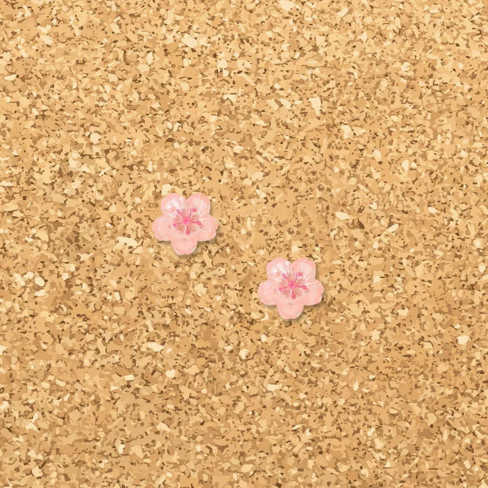 

10pcs Cherry Blossom Push Pink Flower Thumb Tacks Decorative Cork Board Pins Cute Bulletin Board Pushpins Office Home Wall Map