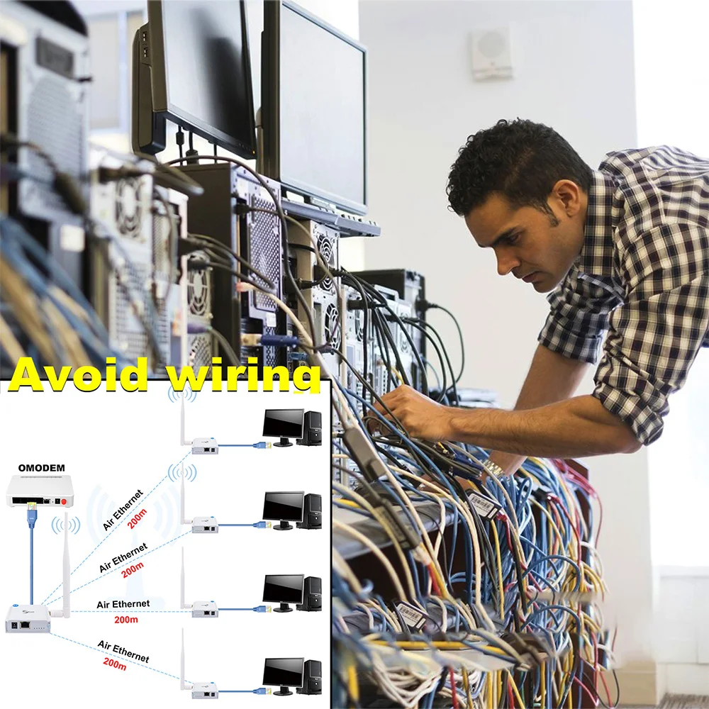 Imagem -05 - Anjielo-kit de Ponte de Rede Halow sem Fio para Câmera ip Conexão Ponto a Ponto Transmissão de Longa Distância Através da Parede