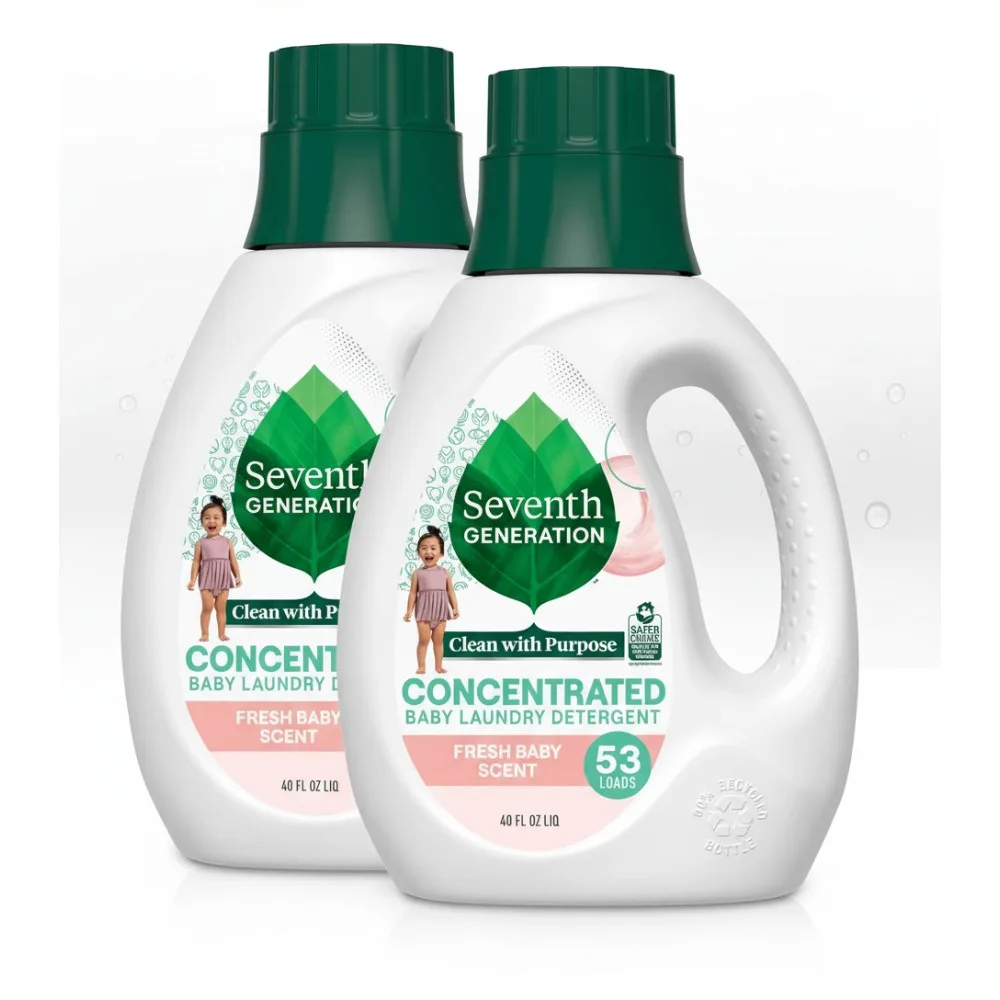 

Plant-Based Baby Laundry Detergent Concentrate, Fresh Scent, 40oz Pack of 2 - Gentle on Skin & Cloth Diapers