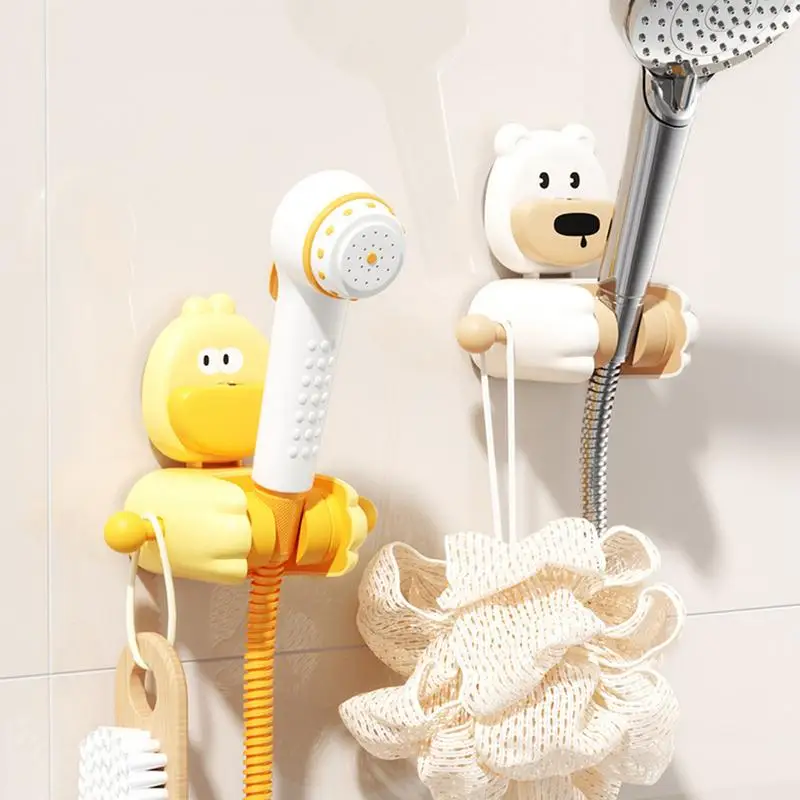 Cartoon shower head holder suction cup shower head 70 degree adjustable shower holder suitable for family and children