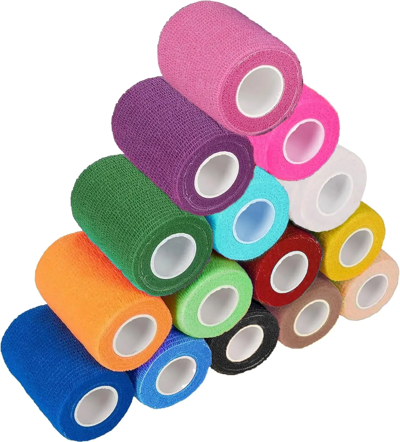 15pcs 2.5/5/7.5cm Colorful Sports Self Adhesive Elastic Breathable Sports Wrap Tape For Knee Pads Finger Ankle Aid Kit Pet Tool