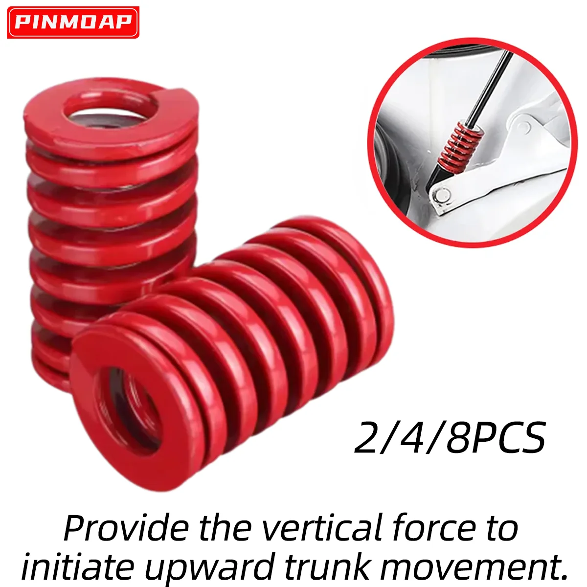 2/4/8PCS Red Auxiliary Spring Car Gas Struts Spring Shocks  for Rear Trunk Tailgate Damper Strut Bars Spiral Stamping