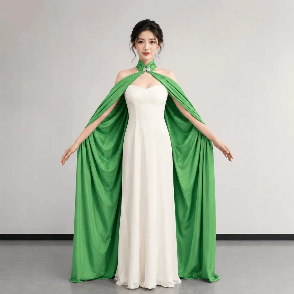 Funny Chiffon Shawl Cape Goth Lightweight Hallowmas Cloak Solid Color Shawl Wrap Cosplay Cape Club