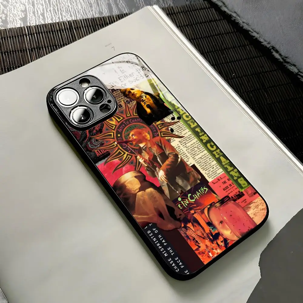 A-Alice In Chains Phone Case for Iphone 15 13 12 14 11 Pro Max Mini X Xr Xs 8 7 Puls 6 glass