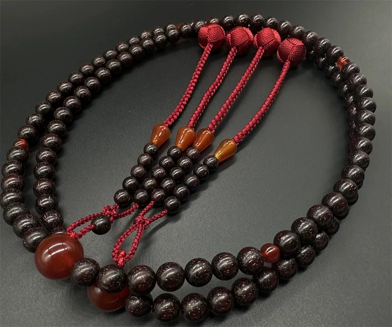 Genuine Redsandalwood Beads Rosary Japanese Shingon Buddhism Prayer Beads Jujube Japan Tantrism Chanting 108 Beads Mala