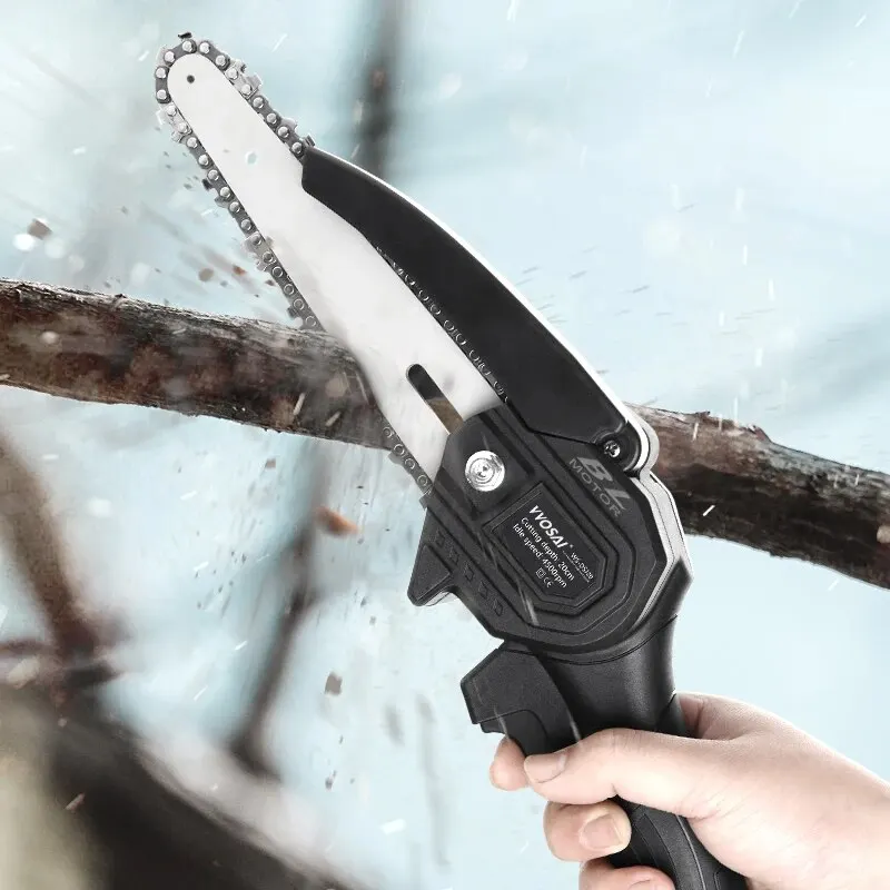 VVOSAI 20V MT-SER 6 Inch Brushless Chain Saw Cordless Mini Handheld Pruning Saw Portable Woodworking Electric Saw Cutting Tool