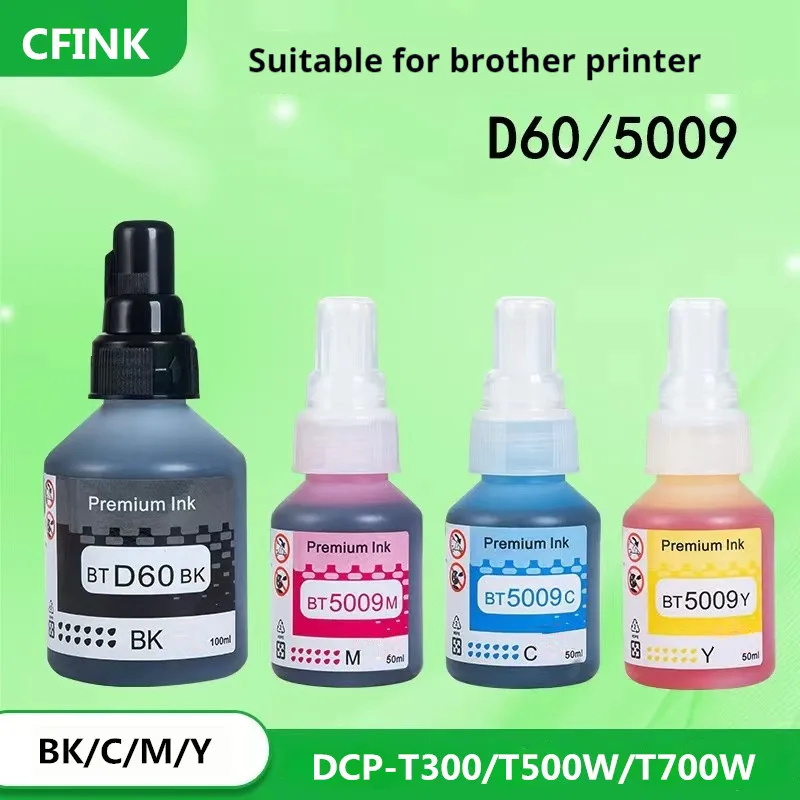 BTD60BK BT60 BK BT5009 CISS dye ink Refill Kit for brother DCP-T310 DCP-T510W DCP-T710W MFC-T810W MFC-T910W HL-T4000DW