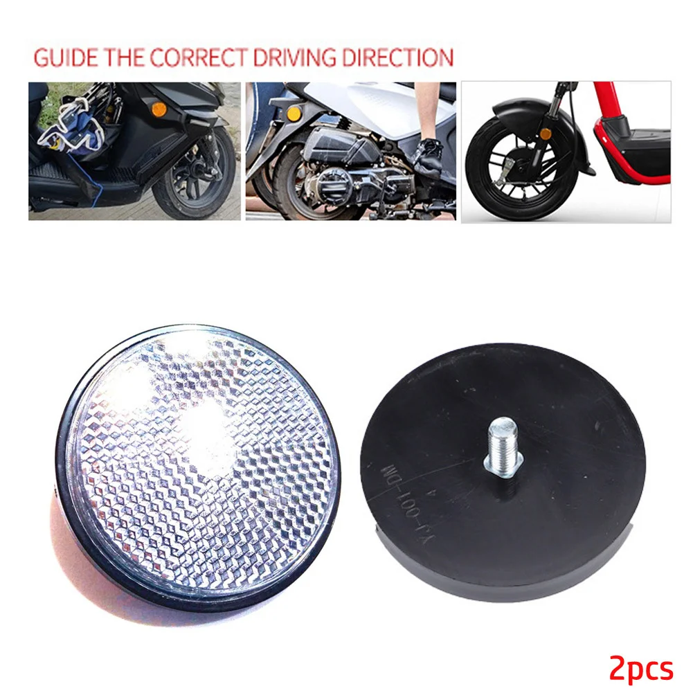 2pcs Circular Reflector Car Trucks Motorcycle Bicycle Night Reflector Reflective Refraction Light MOTO Lighting Parts For Traile