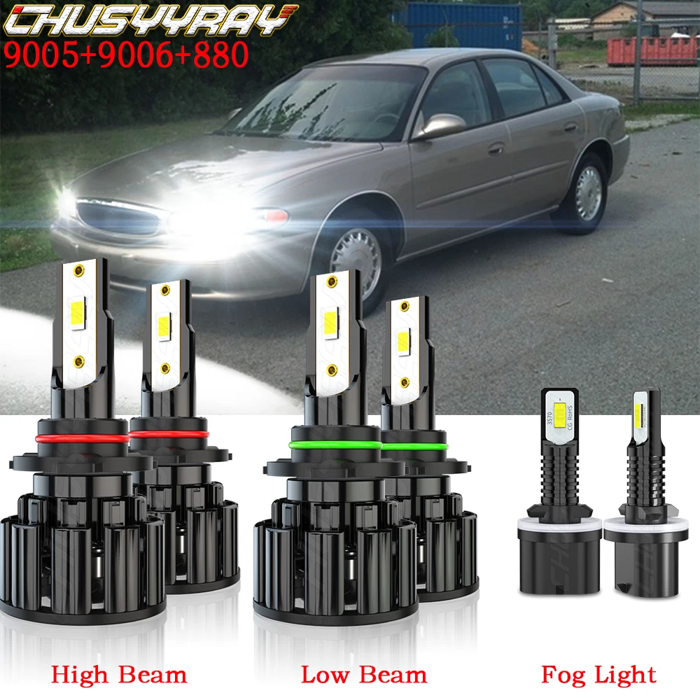 CHUSYYRAY Compatible For Buick Century Regal 1997-2005 LED 9005 9006 High Low Beam Headlight Bulbs 880 Fog light Bulbs Combo K