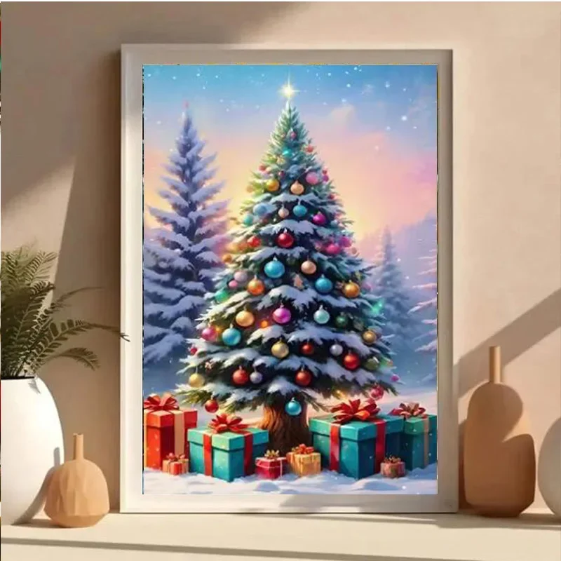 AB DIY Diamond Painting Kit, with gift and Christmas tree pattern designs, is ideal for adults and beginners alike.