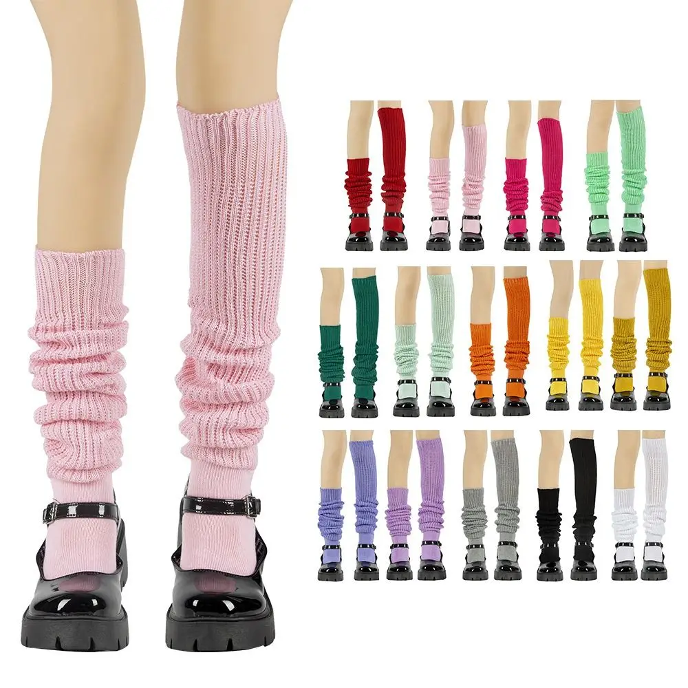 Washable Chunky Slouch Socks Scrunchable Extra Long Loose Stockings Thick Rib Knit Comfy Leg Warmers Boots