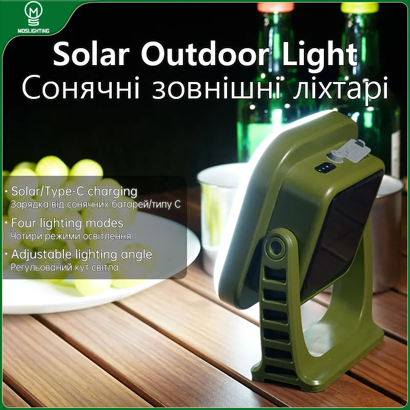 

MOSLIGHTING Solar Camping Lantern Hanging Tent Lamp USB Rechargeable LED Solar Flood Light Outdoor Camping Work Repair Lightings