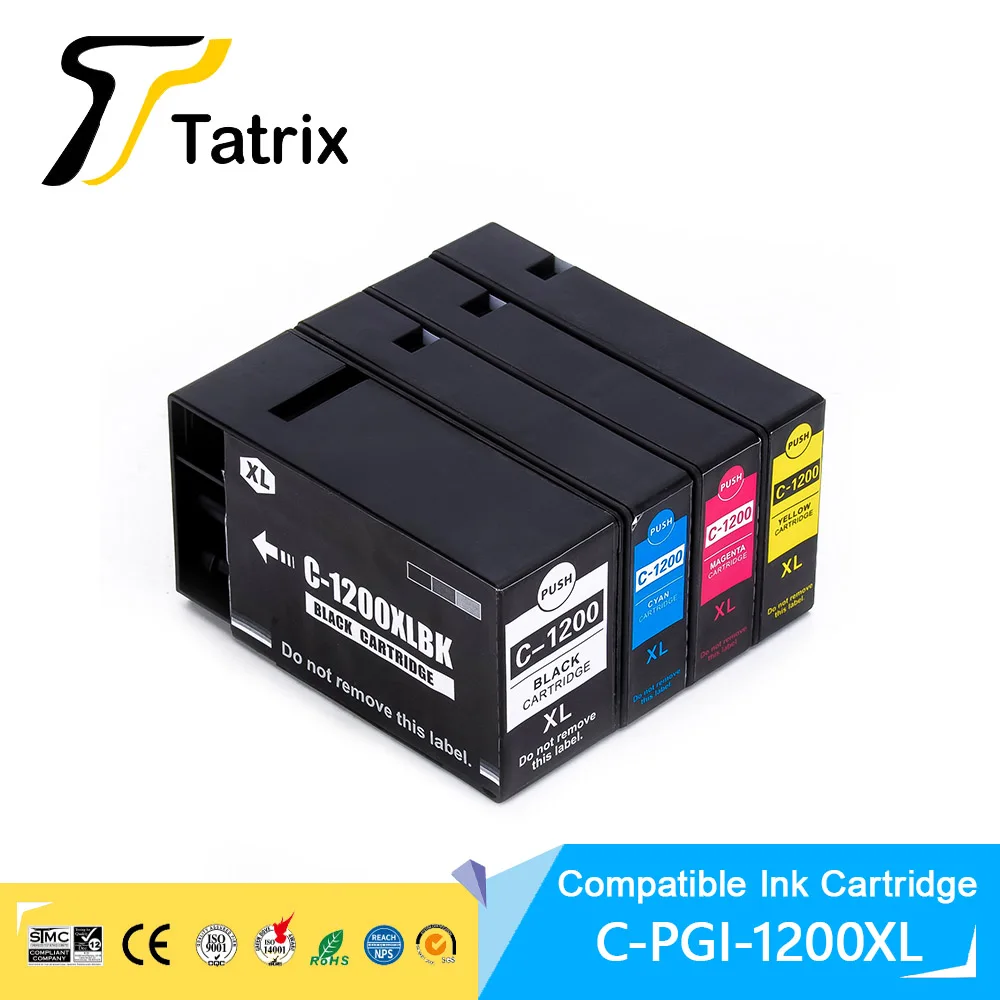 Tatrix para canon pgi1200xl pgi1200 cartucho de tinta compatível com tinta pigmentada para impressora canon maxify mb2020/mb2120/mb2320/mb2720