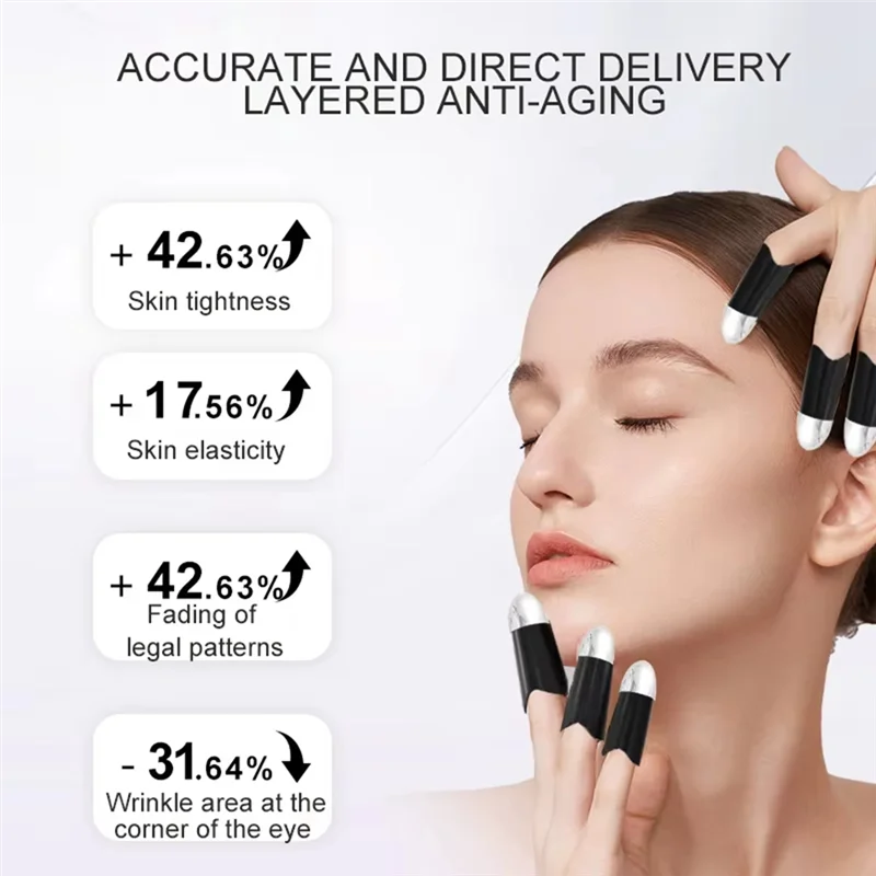 A74G-EMS Dispositivo per il massaggio della bellezza del viso con microcorrente a radiofrequenza per il sollevamento del viso con dito dorato