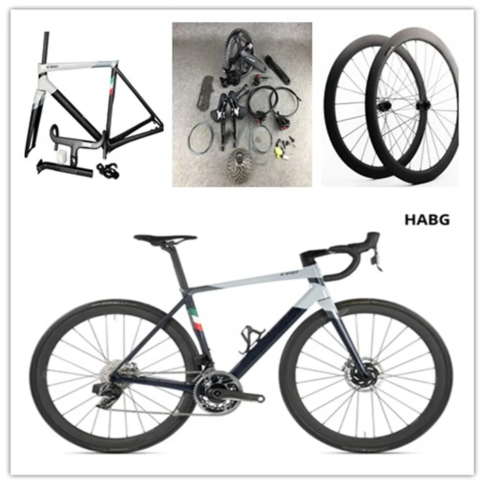 

2024 белый C68 углеродный велосипедный диск Дорожный полный велосипед 20 цветов с рамой групповой набор колесных колес