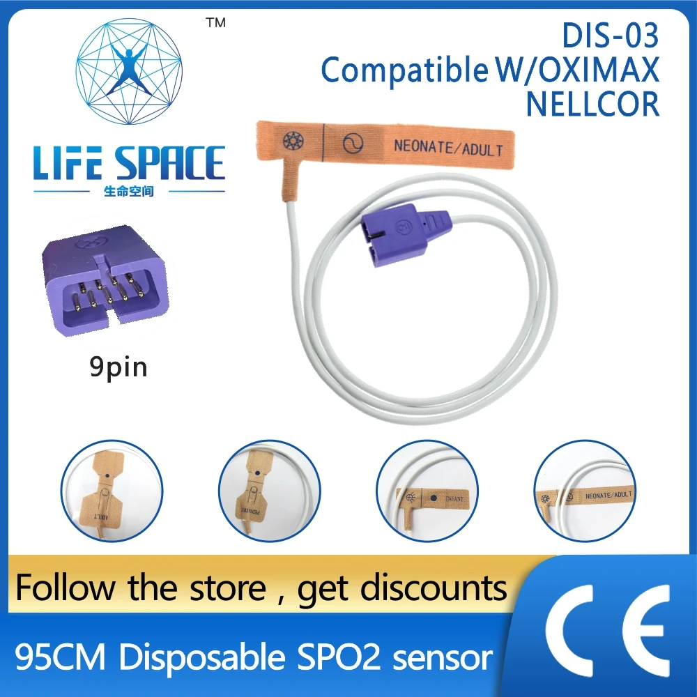 

Wholesale Disposable Blood Oxygen Probe Spo2 Sensor Bandage, Adult, Pediatric, Infant, Neonate for NELCOR With OXIMAXS