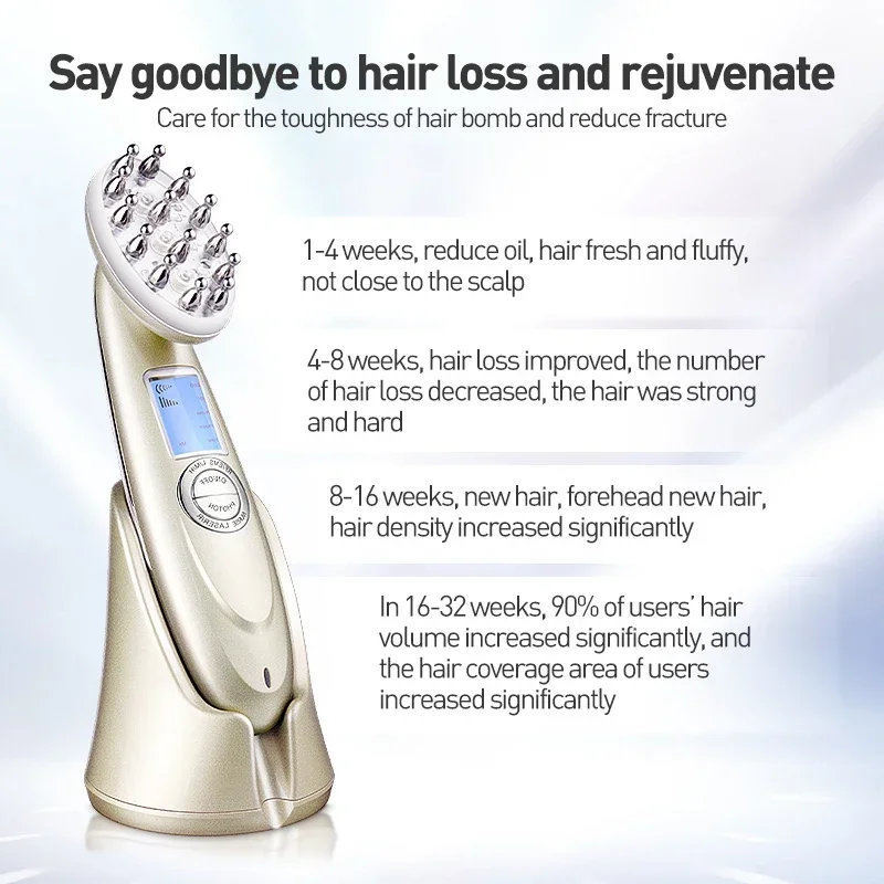 EMS Electric Laser Hair Growth Comb Infrared RF Vibration Massager Microcurrent Hair Care Loss Treatment Hair Regrowth