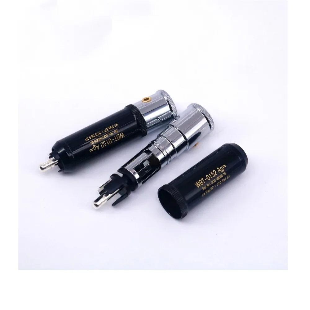 NEW WBT-0152Ag RCA plug Hi-End Silver Plated Male Lotus Plugs Connector for DIY audio cable(wire diameter≤10mm)Made in Germany