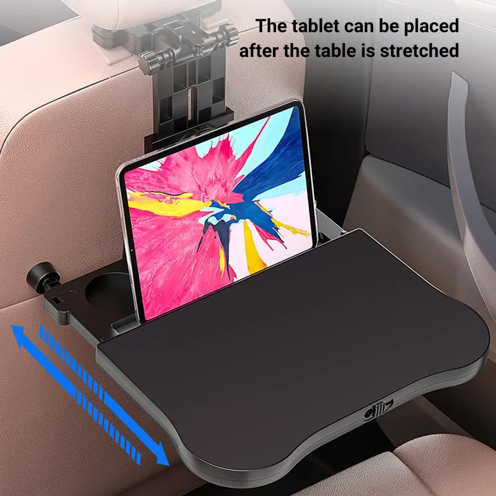 A08 Car Seat Back Organizer Stretchable Portable Compact Headrest Mount Seat Back Holder Car Travel Table Board Foldable