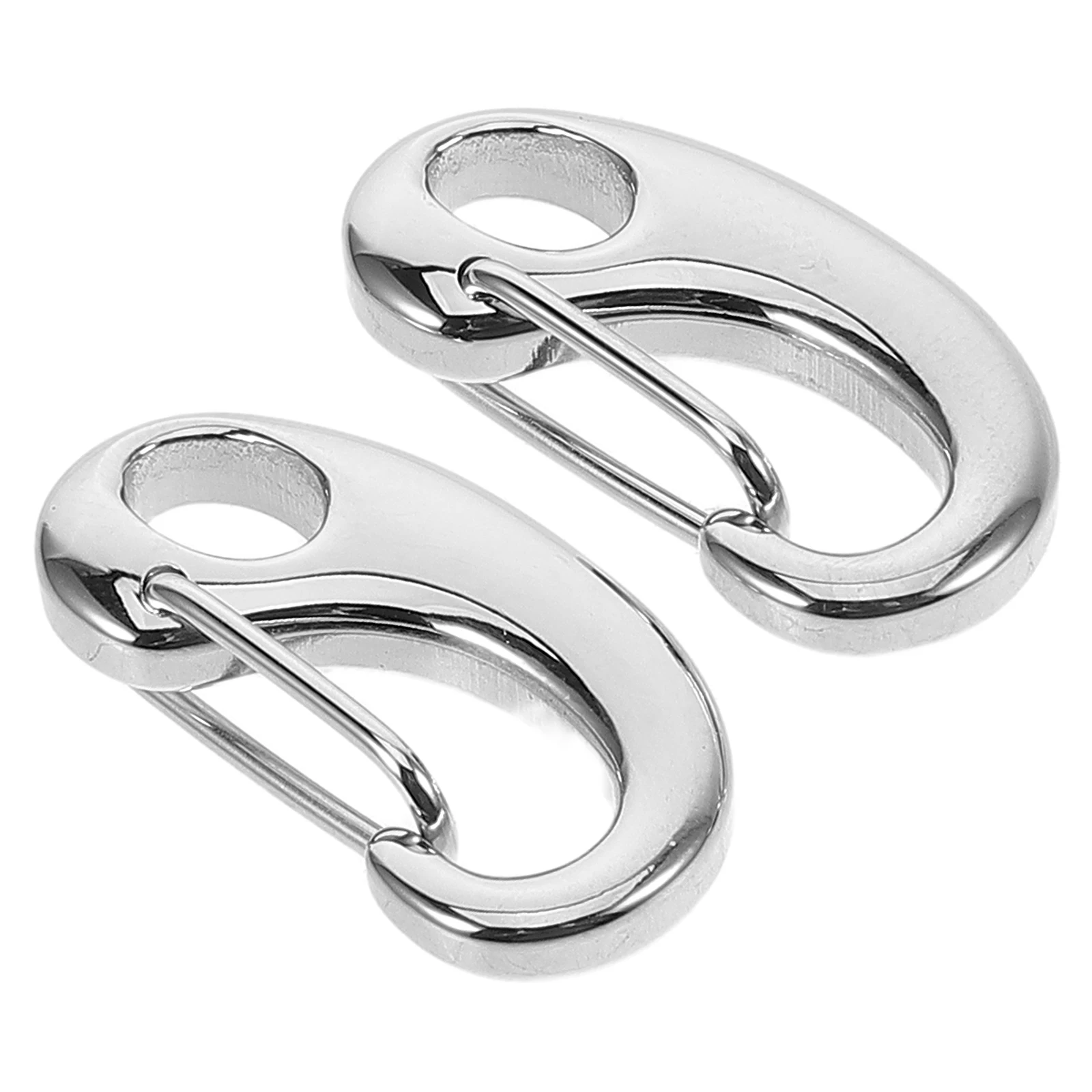 

2pcs Stainless Steel Lobster Clasps Polished DIY Sweater Trouser Accessory Chains Spring Hooks Carabiner Jewelry Hardware