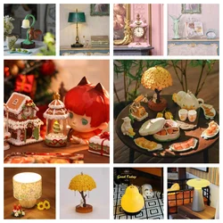 BJD Dollhouse Accessories Retro Lamps Candlesticks Clocks 1/6 Christmas Scene Ornaments Mid-Autumn Osmanthus Tableware Blythe