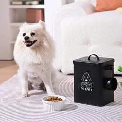 Dog And Cat Food Storage Container, With Spoon, With Desiccant, Waterproof, Large-Capacity Metal Sealed Jar, Not Easy To Deform