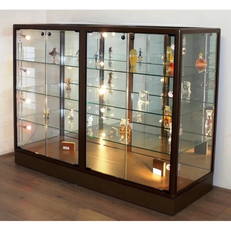 

2025customized. cheap aluminum frame display cabinet boutique lockable glass showcase display with light