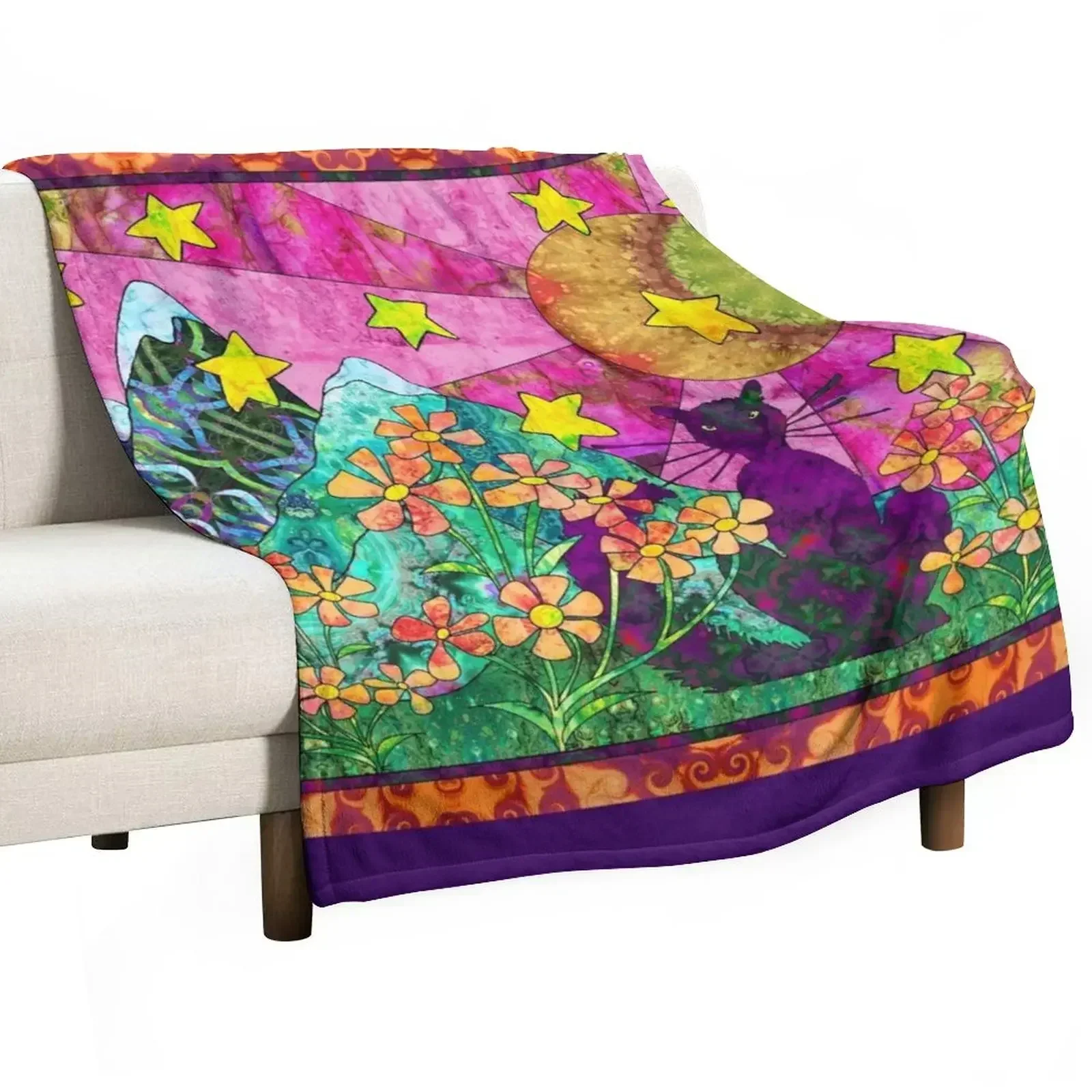 

Hunting In The Garden Throw Blanket Hair Decorative Sofas Blankets