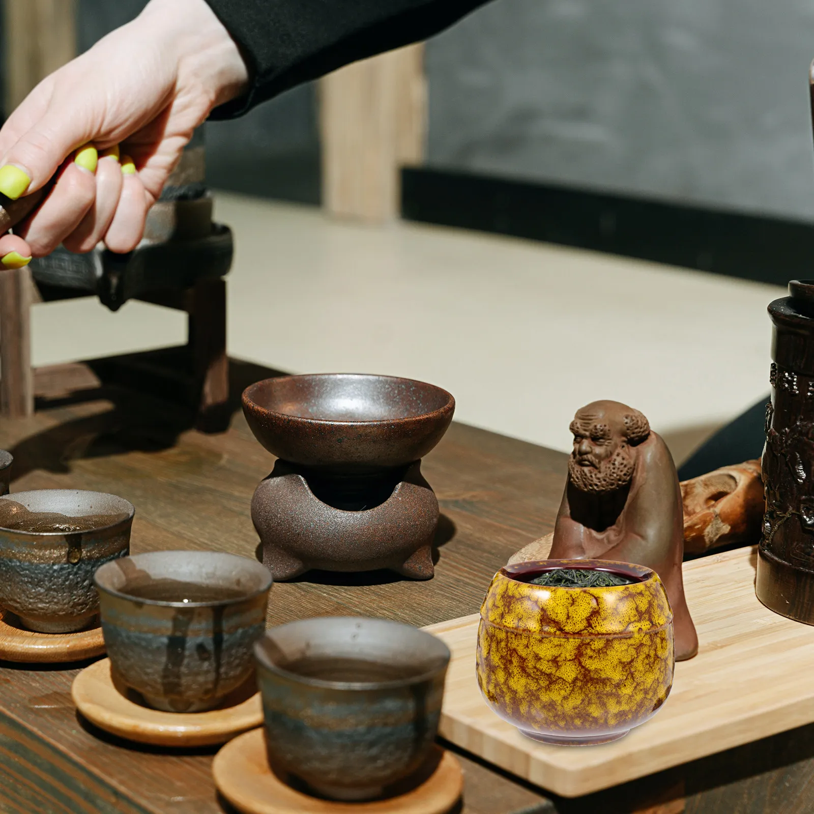 

Керамическая банка для чая с герметичной крышкой, прочная, устойчивая к износу и разрушению, многофункциональная емкость для хранения продуктов для кухни и дома